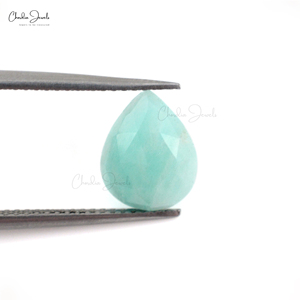 הכי למכור מוצר 1.59 ct שמיים כחול amazonite אבן aaaa איכות 10x8mm אגס רוז לחתוך רופף אבן חן סוחר סיטונאי ג 'איפור
