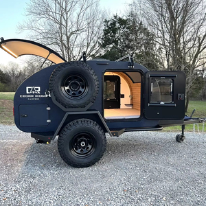 Modern 4x4 Mini gözyaşı Camper römorklar üzerinde en iyi fiyat duş özelliği ile stokta kamp ve seyahat için hızlı teslimat - Product Image 4