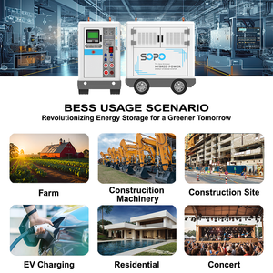 SOPO 60kWh Plataforma móvil ESS Equipo de construcción modular Solución de energía fuera de la red Sistema de almacenamiento de energía todo en uno