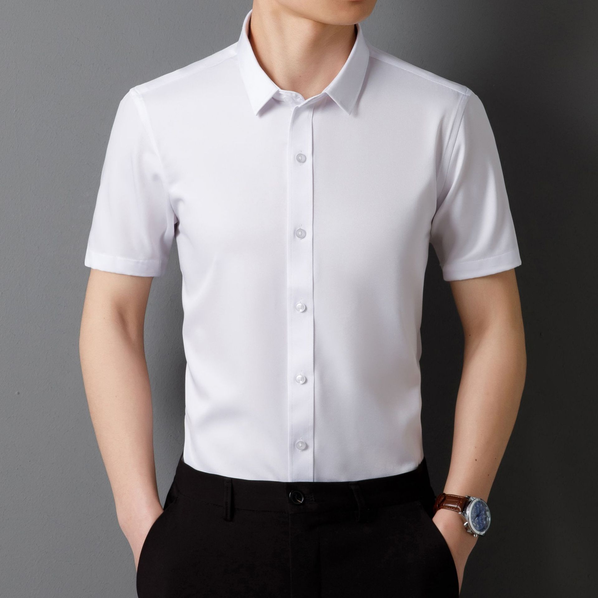 Stretch Short Sleeves - White