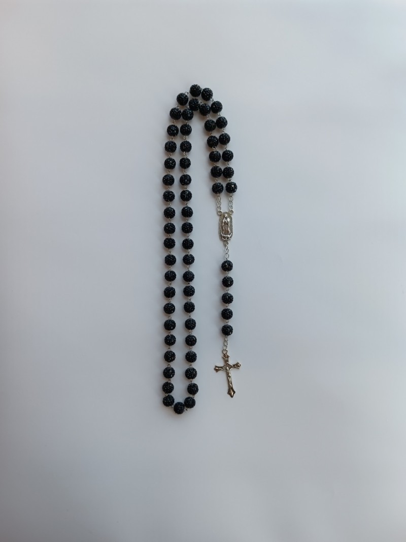 Collana rosario nera 12