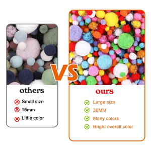 Pom Pom <strong>Kit</strong>, Soft and Fluffy Craft Pom Poms, Assorted Sizes Pompoms, for Arts and Craft Making Decorations - Product Image 4