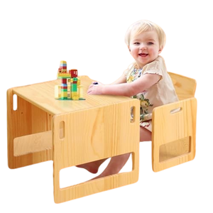 Montessori Weaning masa ve sandalye seti, yüksekliği ayarlanabilir yürümeye başlayan masa ve sandalye seti, küp çocuk masa ve sandalye - Product Image 1