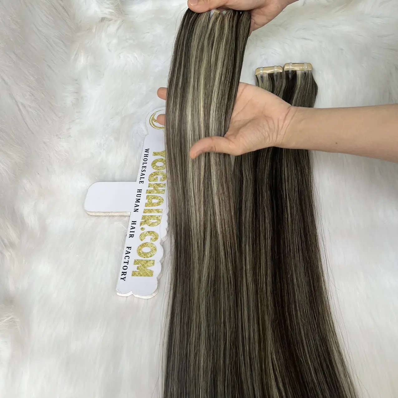 Băng trong phần mở rộng tóc lựa chọn tốt nhất kết hợp màu sắc tất cả các loại tùy chỉnh Gói nguyên liệu Việt Nam tóc con người bán buôn giá