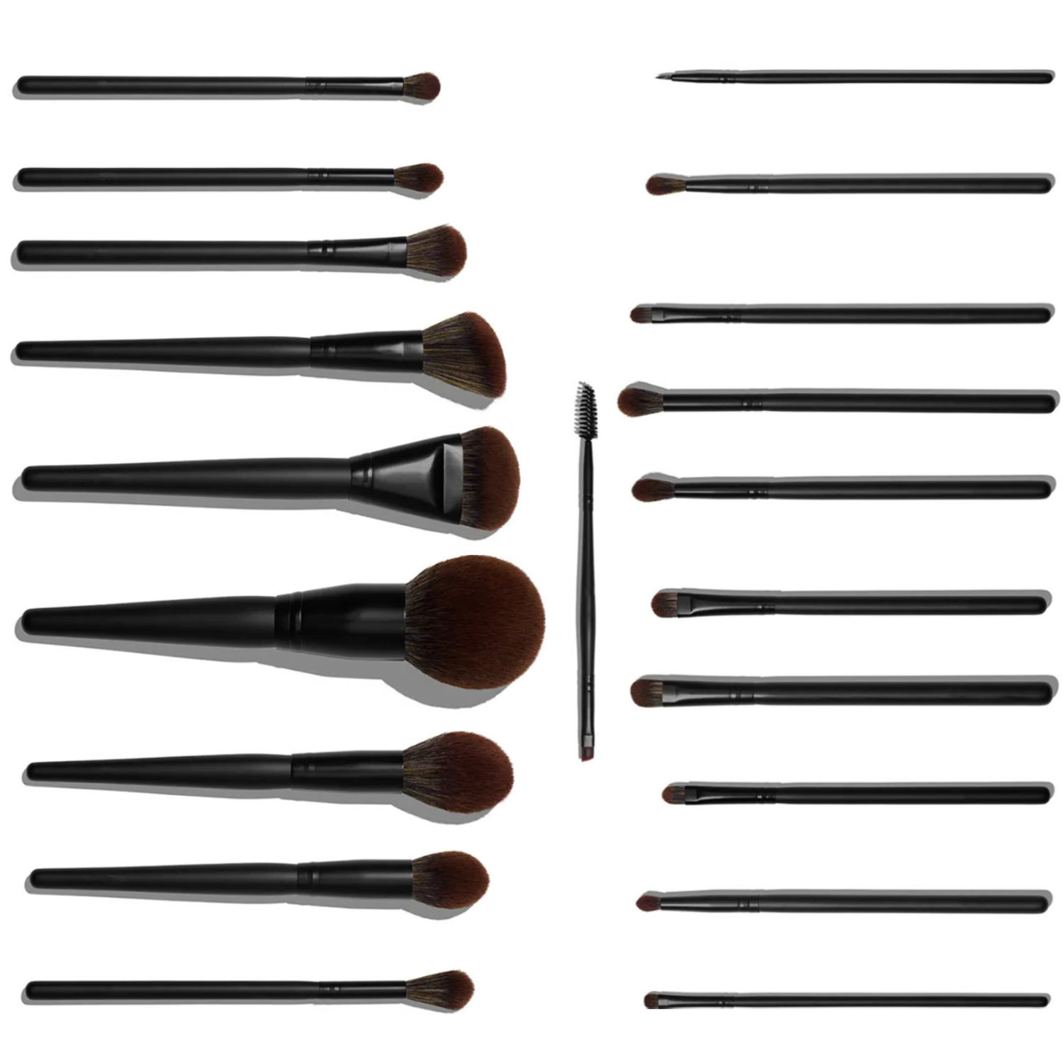 21 brochas de maquillaje.