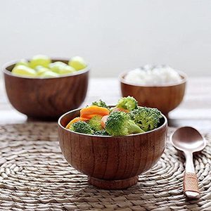 最佳质量经典Ins风格木杯杯垫盘圆形抛光汤盘，配有可定制图案餐具，日常使用 - Product Image 2