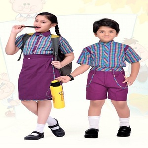 男女通用高中制服素棉衬衫男童女童短裤裙正式款式 - Product Image 5