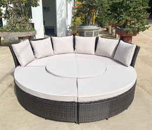 Outdoor <strong>Round</strong> Rattan Sofa Set for Garden and <strong>Patio</strong> for Backyard Chatting and Swimming Pool Relaxing - Product Image 5
