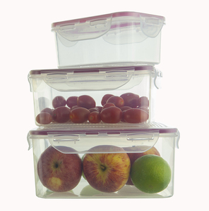 3 parça mutfak plastik teneke kutu seti götürmek gıda konteyner 1.6L 1L 0.5L hava geçirmez kapaklar basit ve hızlı kilit temizle yiyecek kutusu - Product Image 5