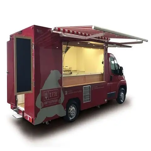 Caminhão de comida móvel de sorvete de catering totalmente equipado/caminhão de comida usado com permissão de vendas/caminhão de comida ao ar livre pronto para fornecimento