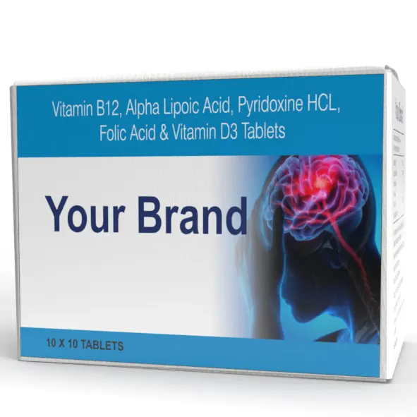 Indische Hersteller Hot Sale Strain Spezifische Vitamin B12 Alpha-Liponsäure-Tablette mit Private Label Healthcare Supplement