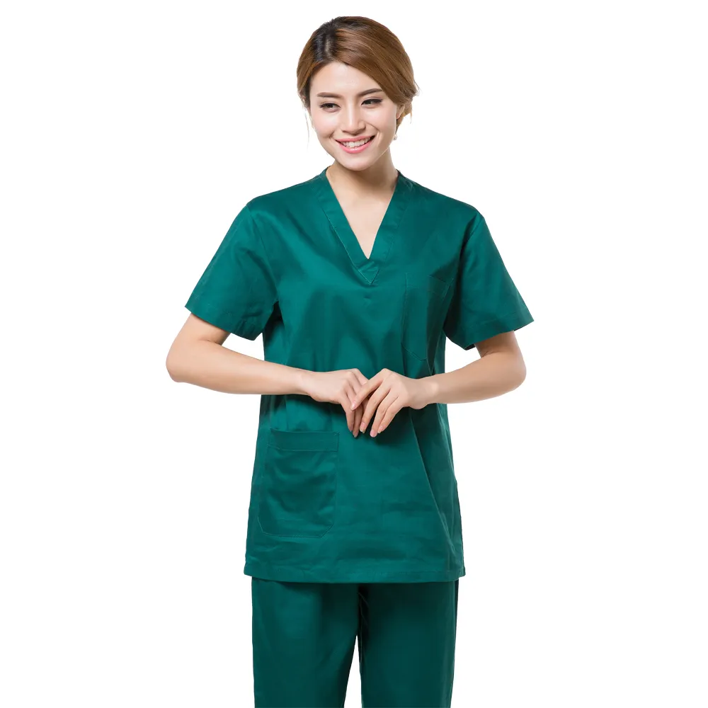 Batas médicas de uso hospitalario de moda uniformes de enfermería y conjuntos de uniformes para hombres y mujeres