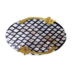 畅销手工圆形珍珠母托盘，带手柄，定制尺寸，价格低廉，手工制作 - Product Image 5