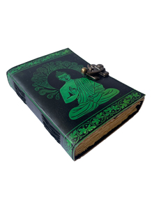 Handcraft Buddha Antique <strong>Scripts</strong> Embossed Front Cover Genuine Leather Note <strong>Book</strong> A5 Diary Customizable Journal Deckle Edge Papers - Product Image 3