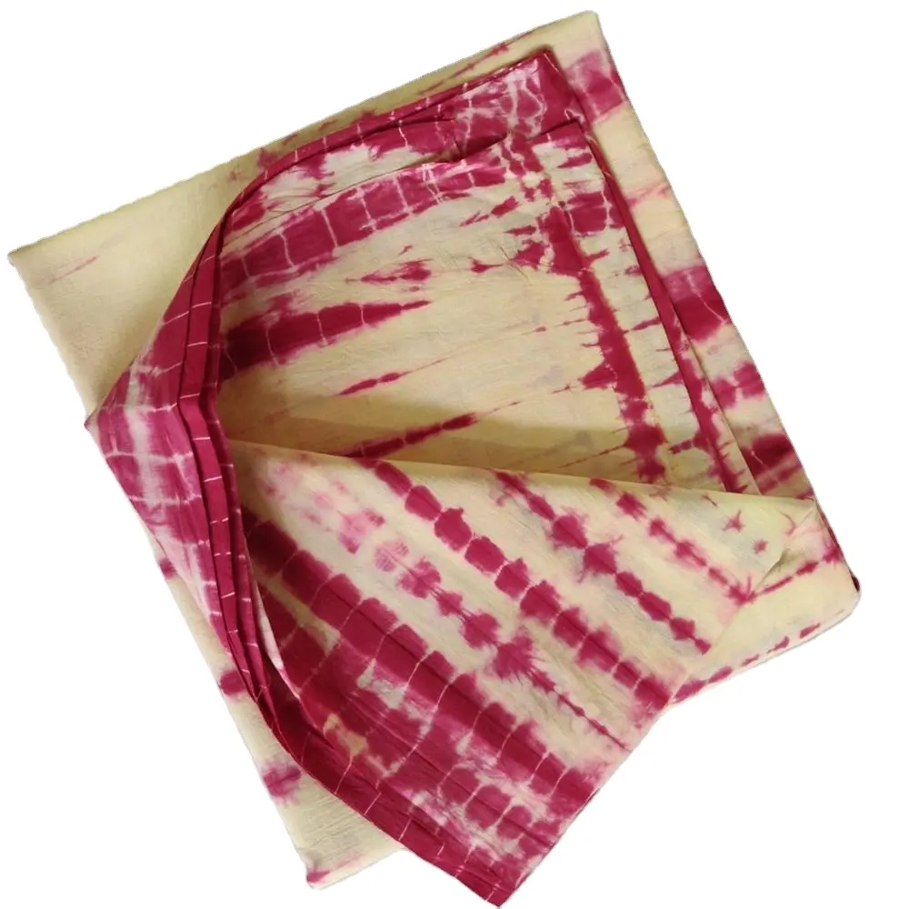 India hermosa bloque tela de algodón impresa Tie Dye shibori étnica hecho a mano