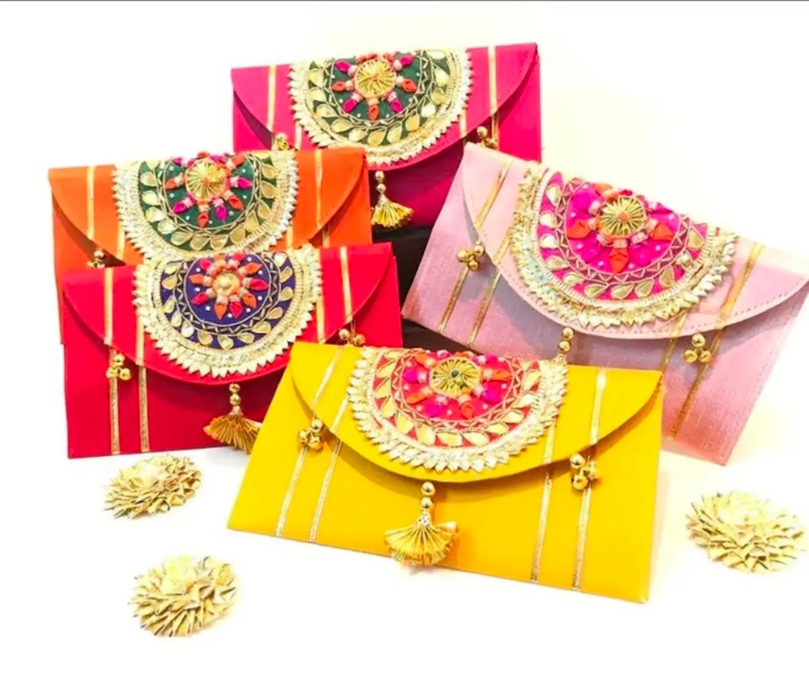 Mehndi Sangeet Regalos Bolsos de mano Asa con cuentas Indian Punjabi Boda Favores étnicos Regalos de dama de honor Henna Giveaway