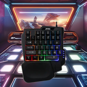 シングルハンド発光ゲーミングキーボードマウスリストレスト付きLEDバックライト35キーコンピュータPC用人間工学に基づいたゲームコントローラ - Product Image 2