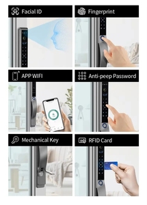 Su geçirmez kilit akıllı yüz anahtarsız giriş Rfid kart haneli kilit parmak izi Tuya akıllı kapı kilidi kamera ile - Product Image 6