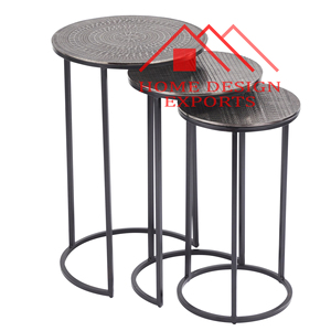 Modern Nesting Side Coffee Table para Home Decor Alta Qualidade Personalizado Tamanho Metal Conjunto de 3 Aninhado <span class=keywords><strong>End</strong></span> Tea <span class=keywords><strong>Tables</strong></span> Best Seller