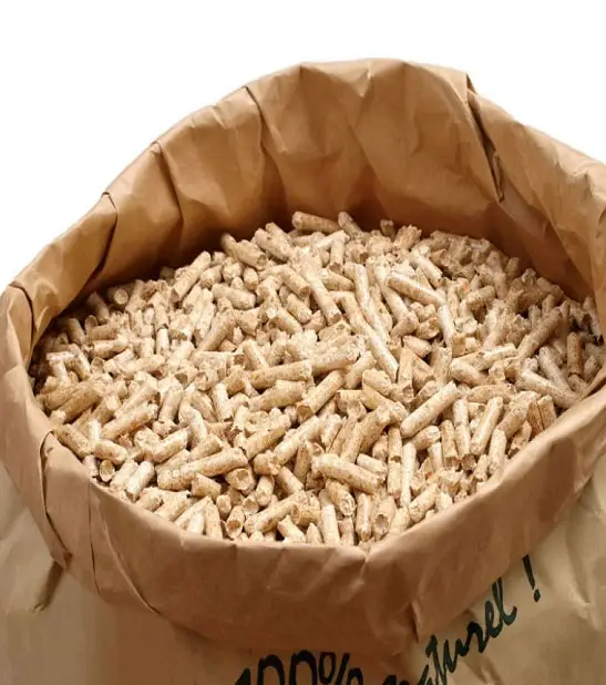 Prezzo a buon mercato 6mm/8mm 15kg/25kg borsa bassa cenere ad alto valore di calore biomassa combustibile pino betulla legno pellet