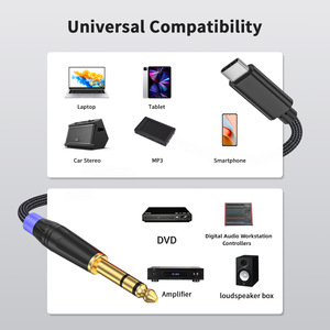 组装音频电缆类型-c至1/4音频适配器Aux插孔立体声USB C至6.35毫米1/4英寸TRS电缆，带高端芯片组 - Product Image 5
