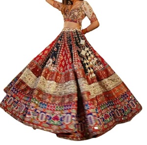 民族服装印度民族服装乔其纱粉色Lehenga Choli与Dupatta数码印花序列刺绣作品<span class=keywords><strong>Lengha</strong></span>