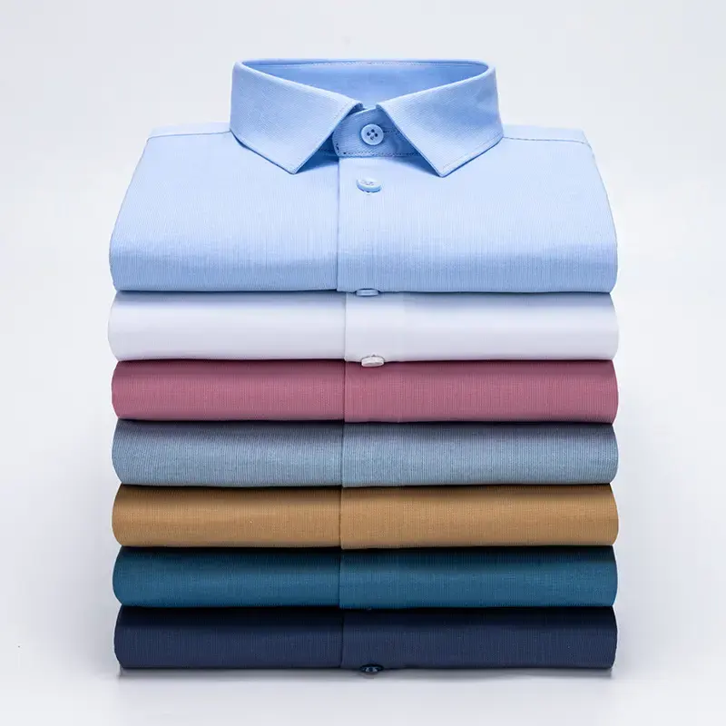 Camisas de negocios personalizadas para hombre, camisas de manga larga, venta al por mayor, camisa de vestir de moda blanca