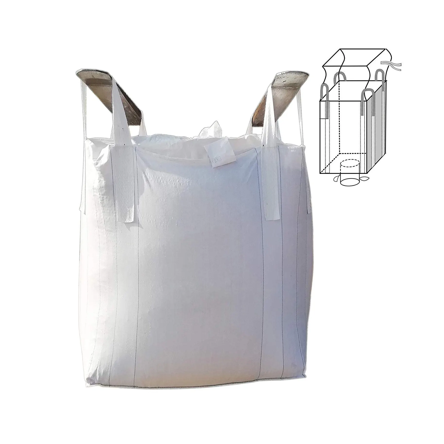 फैक्टरी बिक्री पीपी फाइबर बैग 500 किलोग्राम थोक बैग जंबो बड़े रेत बैग में लोगो के साथ