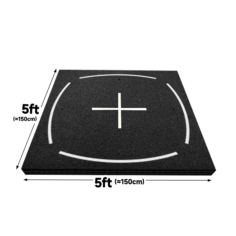 Tapis de frappe de golf commercial noir et blanc 5*5ft