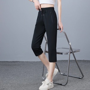 女式冰丝棉休闲七分裤夏季薄Capris及膝直单色工装裤女 - Product Image 6