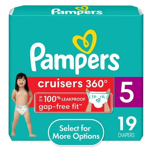 Pampers Cruisers 360おむつ-サイズ5、128カウント、プルオン使い捨てベビーおむつ、ギャップフリーフィット