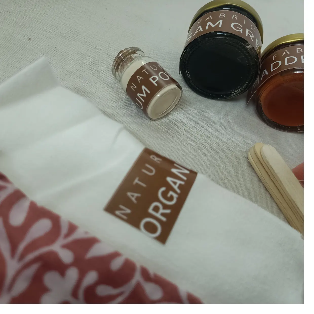 Tintura de tecido natural personalizada, tintura com pasta natural na paleta fria, kit completo para artistas têxteis