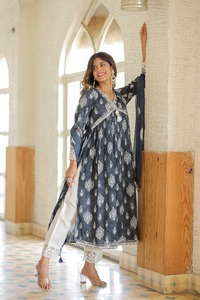 インド民族コットンKurtisセットルビーデジタルプリントカジュアルショートウェアSalwar Kameezパーティーインド卸売価格 - Product Image 4