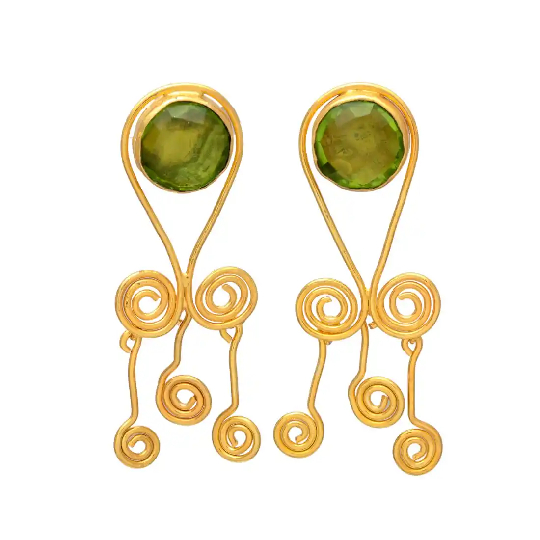 Boucles d'oreilles pendantes rondes en laiton plaqué or pour femmes design unique pour femmes vêtements quotidiens pour occasions