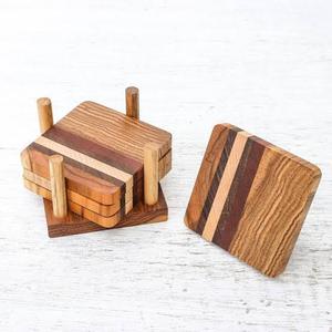 מפואר Acacia עץ חומר וידידותית לסביבה תכונה עץ ספל coaster עץ שולחן חום מחצלות עם בעל