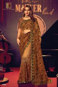 Son tasarımcı fantezi trend renkli renk ünlü stil elmas iş hint düğün kıyafeti Saree hindistan'dan üretici
