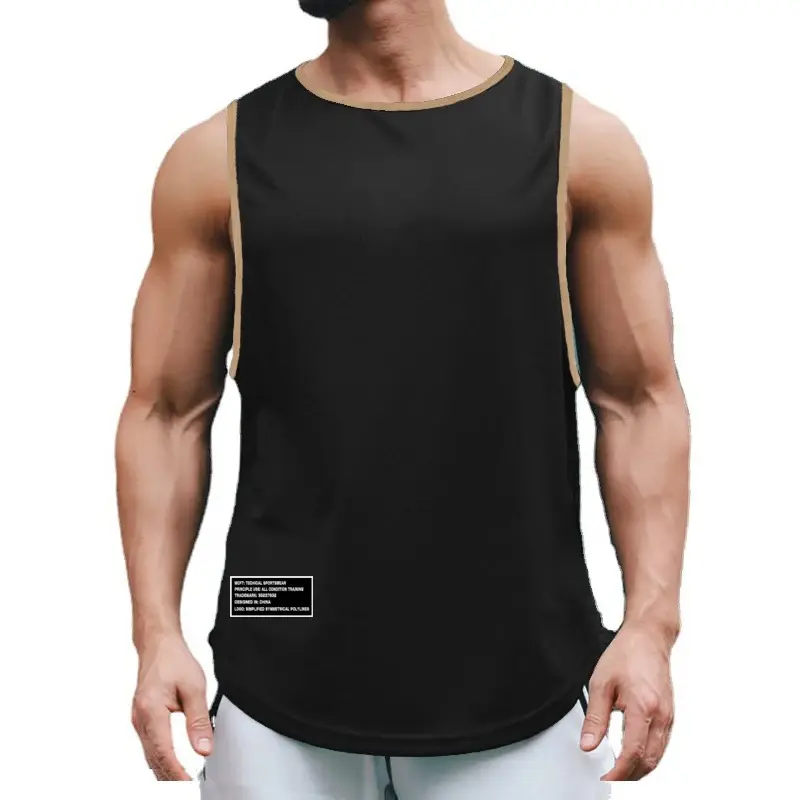 Hommes musculation débardeurs Gym Fitness formation vêtements course Sport Singlet été coton sans manches Cool sentiment T-Shirt