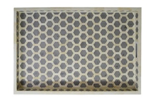 Düğün dekor ve parti için inci kemik kakma desen annesi ile hizmet tepsi özelleştirilmiş Modern tasarım ahşap - Product Image 6