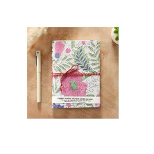 Bloc de notas de papel hecho a mano estampado floral personalizado - Product Image 1