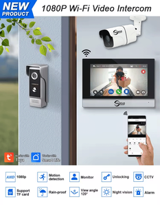 Tuya Smart 1080P HD WiFi Timbre Cámara Sistema de intercomunicación de video al aire libre con protección de contraseña segura y alertas de movimiento - Product Image 2