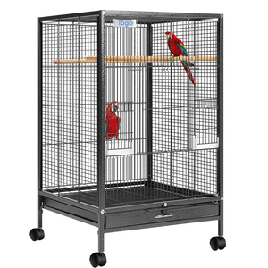 กรงนกเหล็กสูง30นิ้วแบบหมุนได้กระดุมแข็งพับได้สำหรับ conures lovebirds cockatiels - Product Image 1