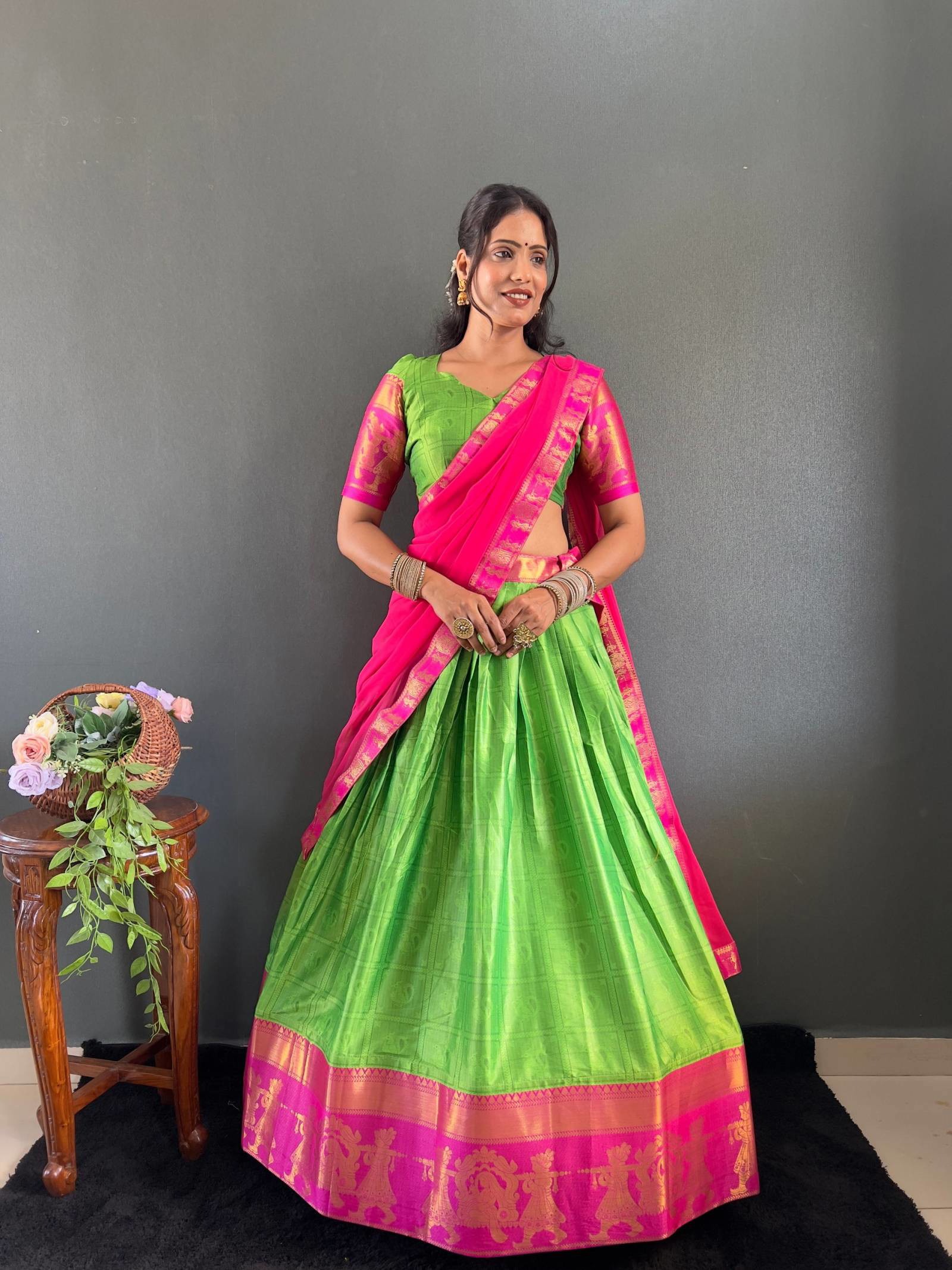Pink with Green