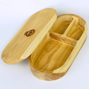 手工制作的天然柚木饭盒环保餐盒，带餐盘，适合日常使用 - Product Image 2