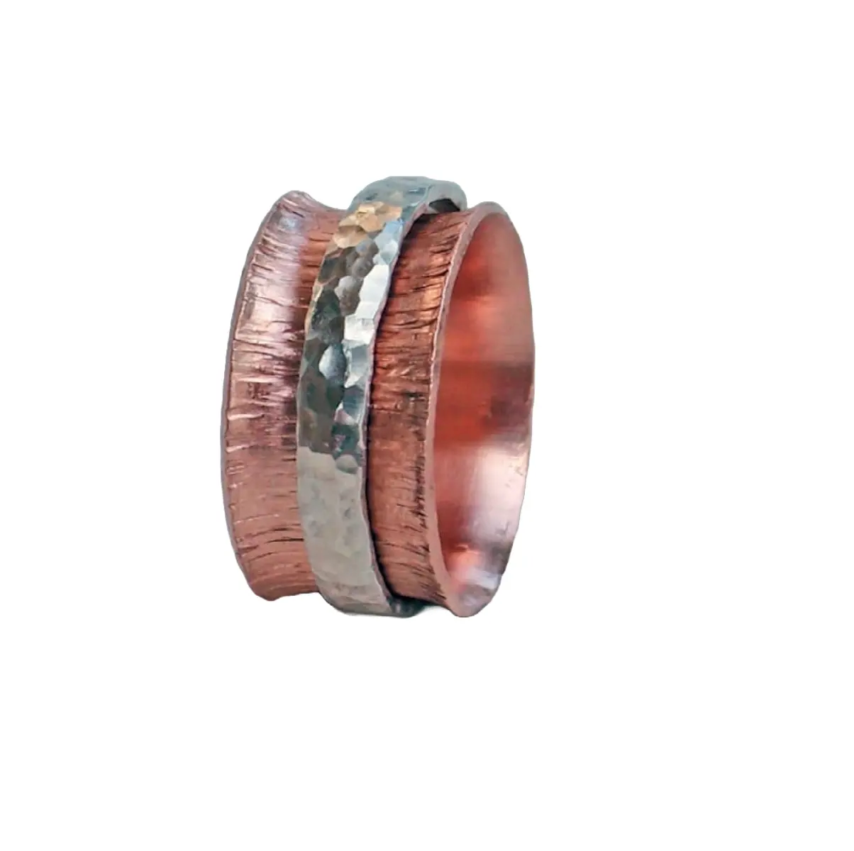 2024 Trendy Wholesale Christian Famous Jewelry Uncoated Solid Pure Copper Finger Ring for Men & Women Two Tone 22 Cm Finger Ring