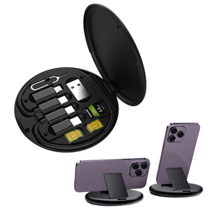 便携式多功能3A PD 60w行程6合1储物盒适配器充值卡USB电缆套件 - Product Image 2