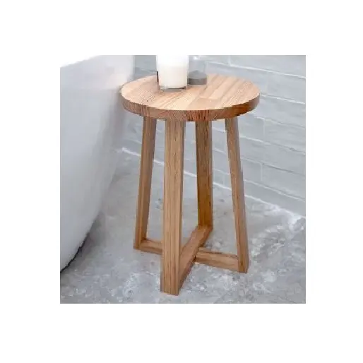 Tabouret rond en bois de Sesham au fini naturel Mobilier pour la maison Salon Table basse ronde