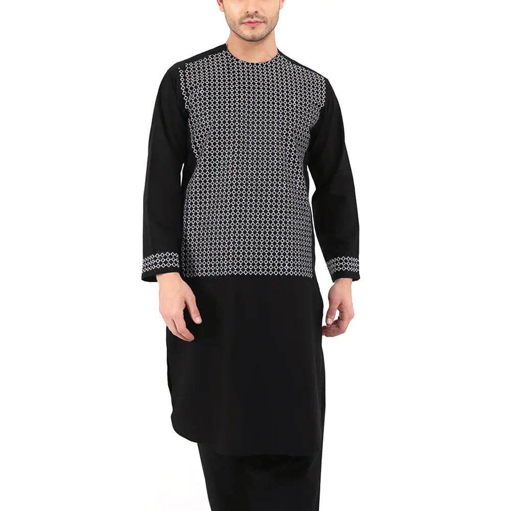 Pakistan Afghani shalwar kameez elbise erkekler için yüksek kaliteli erkek moda kurta-erkekler işlemeli shalwar kameez ile