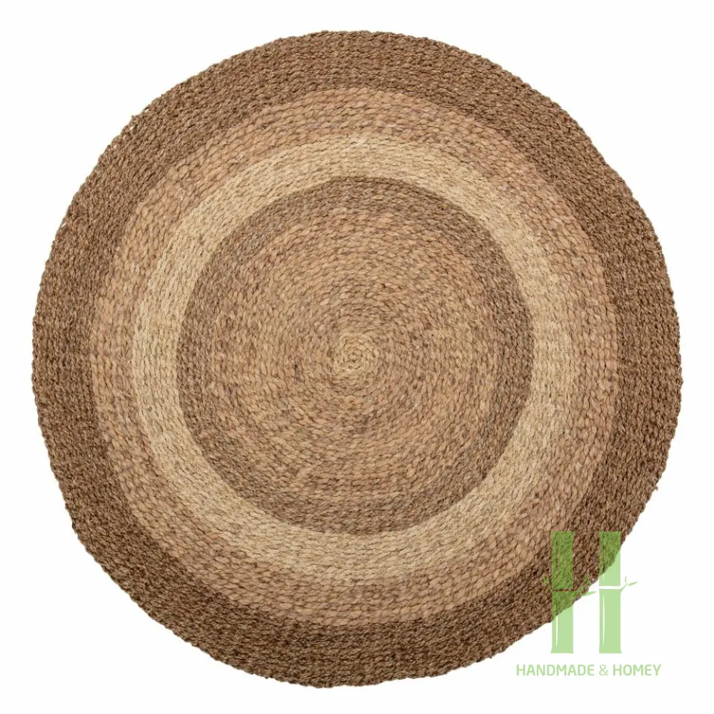 Wholesale Seagrass Rug Natural Round Carpet For Living Room and Bedroom OEM Designs Customized Handmade in Vietnam