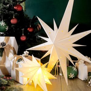 2 Bộ Thắp Sáng <span class=keywords><strong>bethlehem</strong></span> giấy sao đèn lồng Trắng giáng sinh <span class=keywords><strong>bethlehem</strong></span> Đèn trang trí gấp phẳng <span class=keywords><strong>Xmas</strong></span> sao treo Chụp đèn - Product Image 5