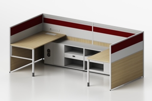 2-Person L Shaped Office Workstation Stylish Room <strong>Table</strong> Design <strong>for</strong> Optimal Workspace Efficiency - Product Image 4